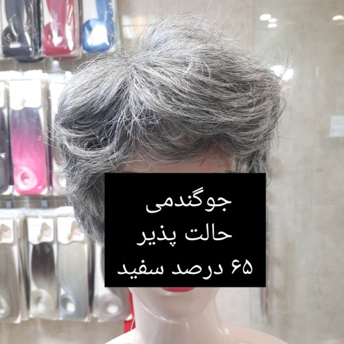 کلاه گیس مردانه جوگندمی 70 درصد موی سفید